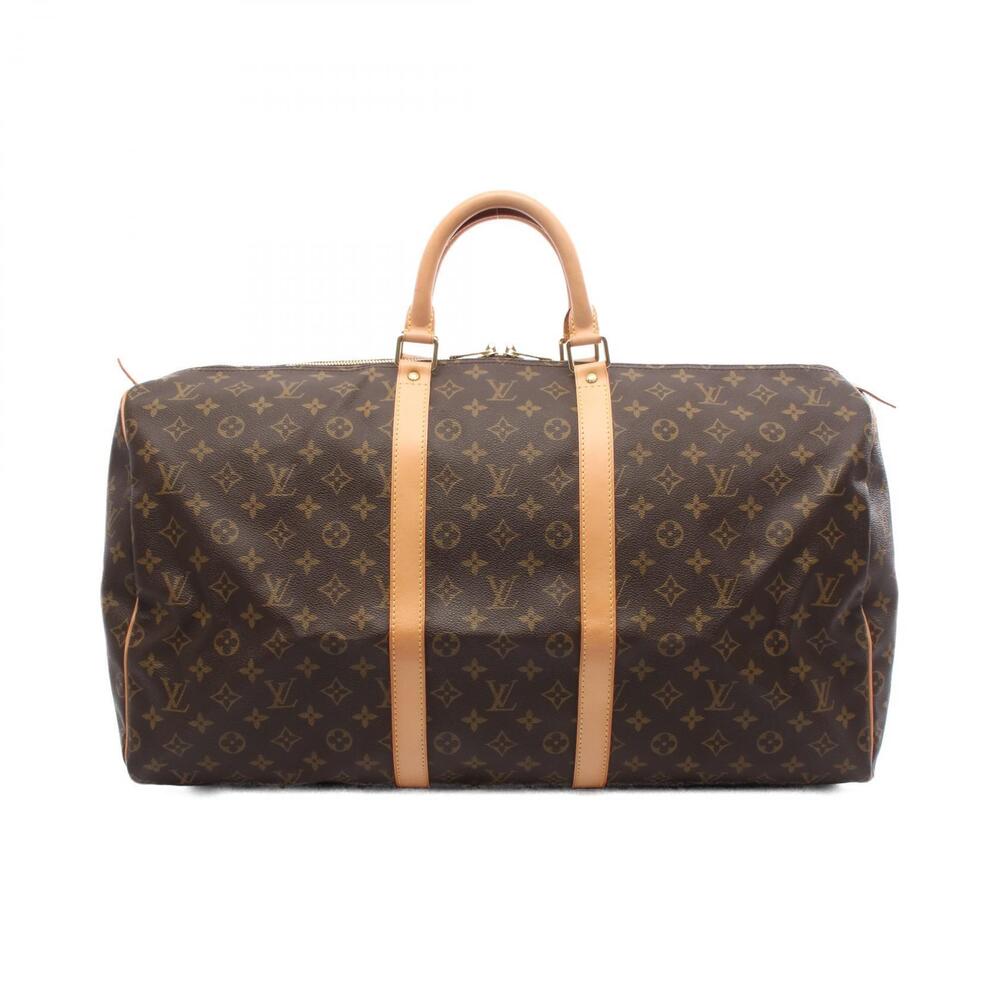 Louis Vuitton Keepall Boston Bag Canvas Leather Monogram Brown
